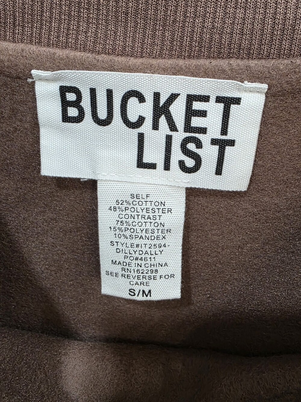 BUCKETLIST NWOT Brown Dilly Dally Mockneck Sweatshirt - Picture 6 of 6